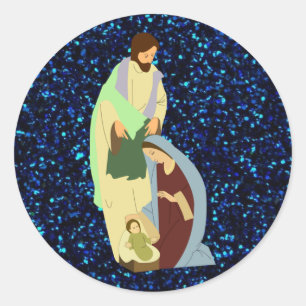 nativity 3 classic round sticker