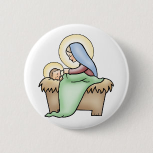 Nativity 6 Cm Round Badge