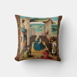 NATIVITY,ADORATION OF MAGI by BOSCH Christmas Cushion