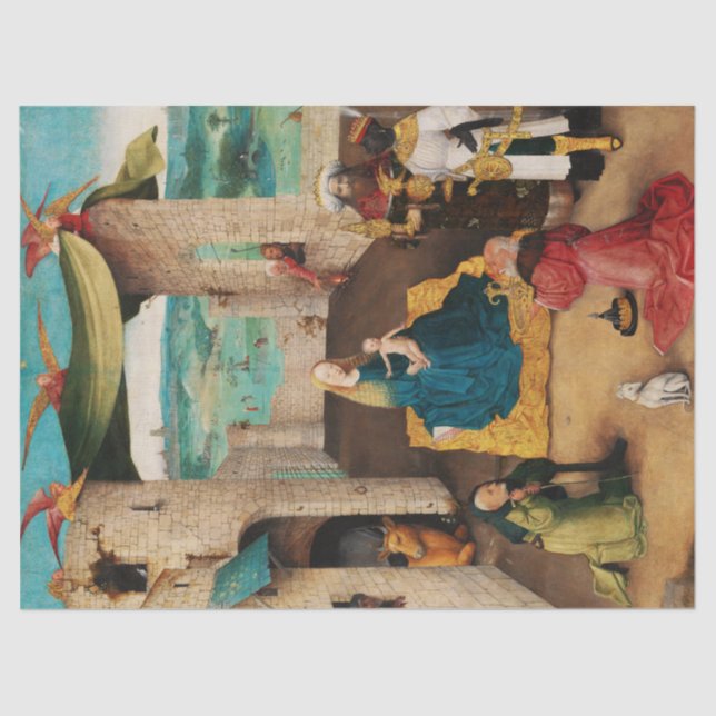 NATIVITY,ADORATION OF MAGI by BOSCH Christmas Tissue Paper (Front)