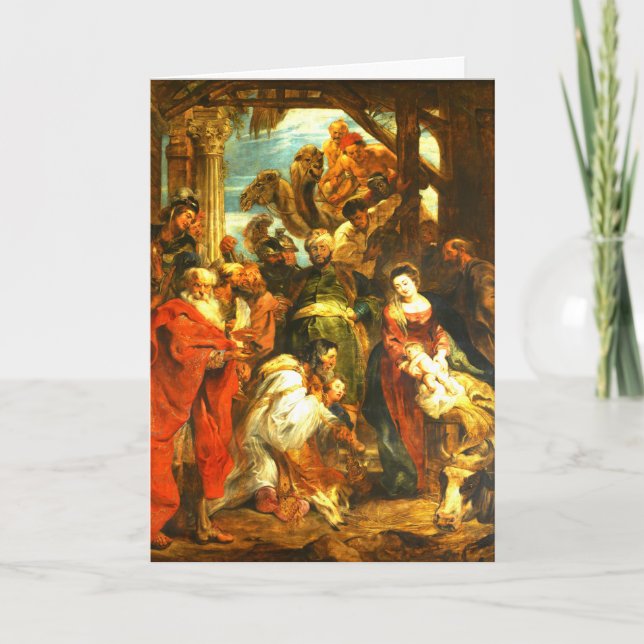 Nativity Adoration of the Magi Christmas Card (Front)