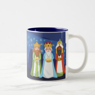 Nativity and the Three Wise Men Two-Tone Coffee Mug