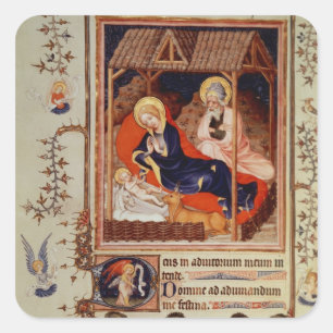Nativity and Visitation of the shepherds Square Sticker