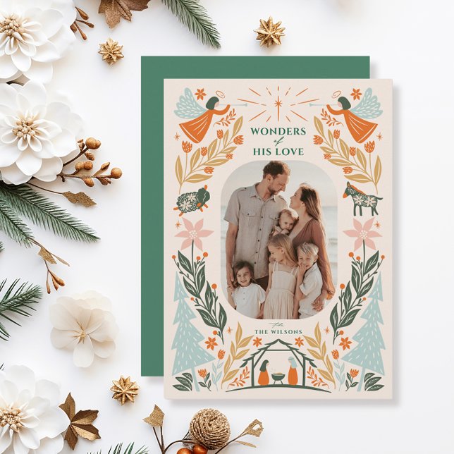 Nativity Angels 2 Photo Christmas Holiday Card (Creator Uploaded)