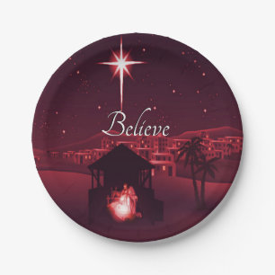 Nativity Believe Paper Plate