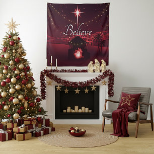 Nativity Believe Tapestry