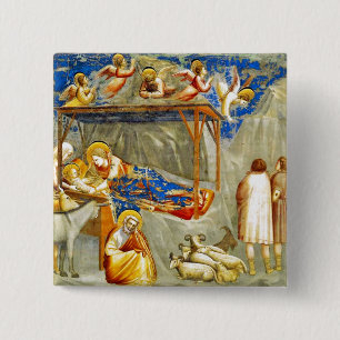 Nativity Birth of Jesus  15 Cm Square Badge