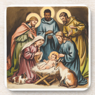 Nativity birth of jesus coaster