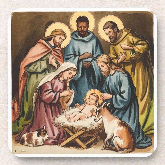 Nativity birth of jesus coaster (Front)