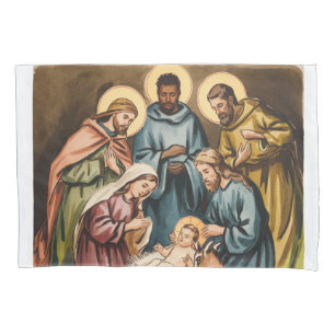 Nativity birth of jesus pillowcase