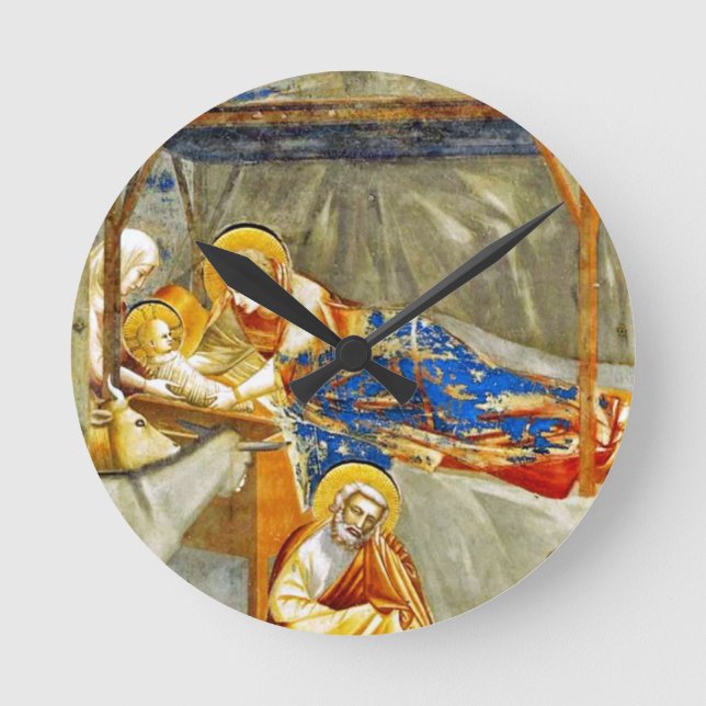 Nativity Birth of Jesus  Round Clock (Front)