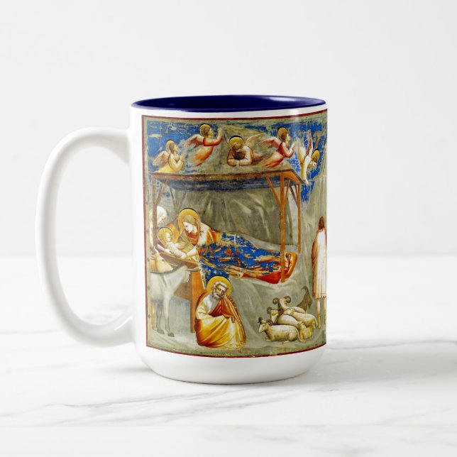 Nativity Birth of Jesus  Two-Tone Coffee Mug (Left)