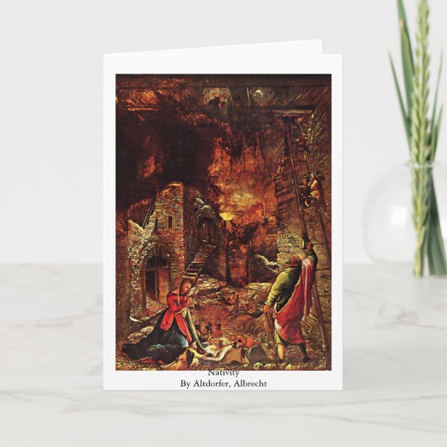 Nativity By Altdorfer, Albrecht Holiday Card (Front)