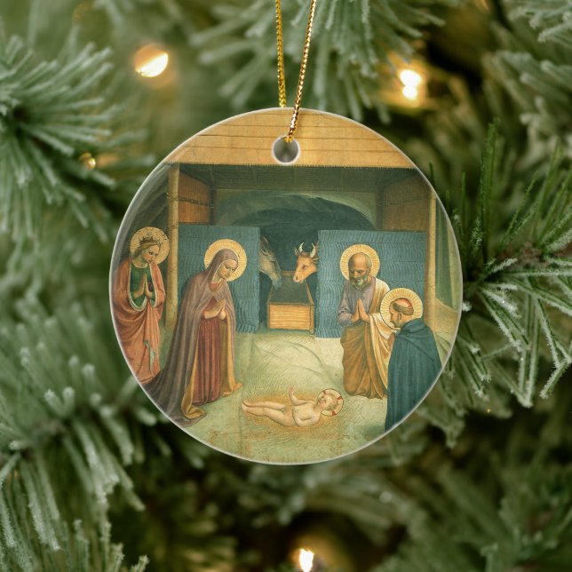 Nativity by Fra Angelico Ceramic Ornament (Tree)
