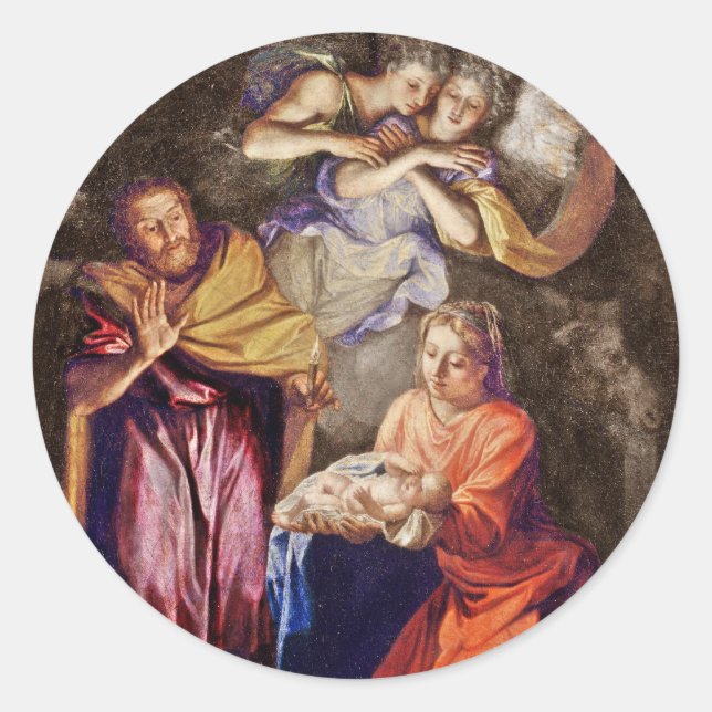 Nativity by Noel Coypel Classic Round Sticker (Front)