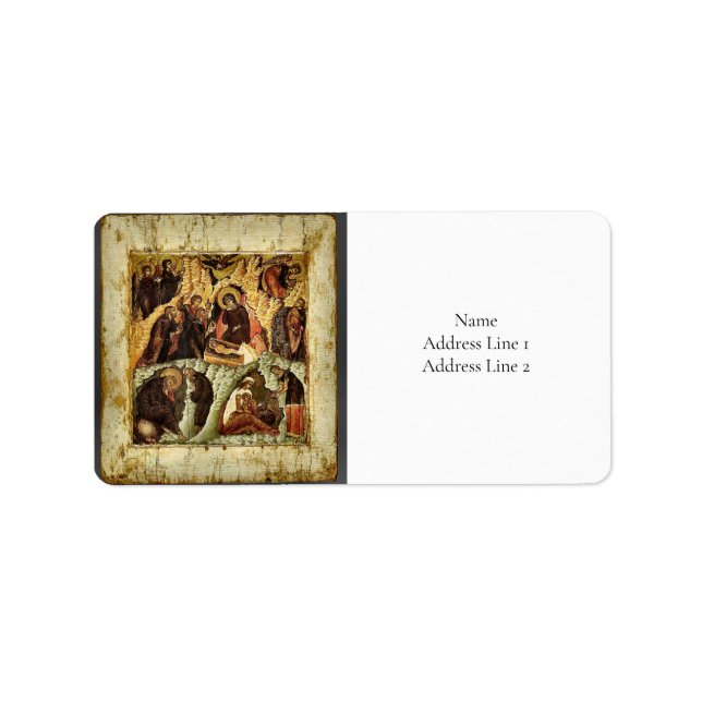 Nativity Byzantine Orthodox Christian Icon Label (Front)