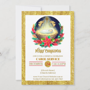 Nativity Carol Service Christmas Invitation