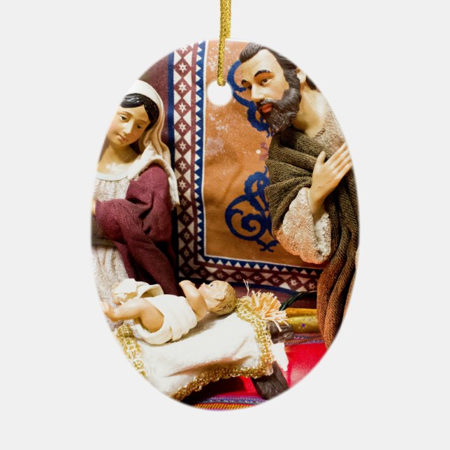 Nativity Ceramic Ornament (Front)