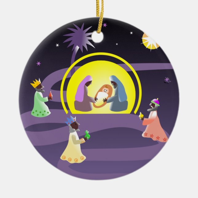 Nativity Ceramic Tree Decoration (Front)