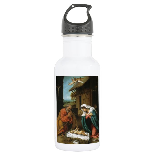 Nativity Christ Baby Jesus Christianity Scripture 532 Ml Water Bottle (Front)