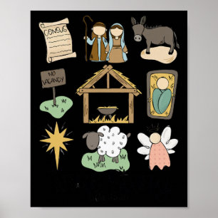 Nativity Christian Christmas Xmas Shirt True Story Poster