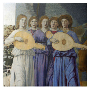 NATIVITY,CHRISTMAS ANGELS by PIERO DELLA FRANCESCA Ceramic Tile