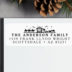 Nativity Christmas Card Customised Return Address Label