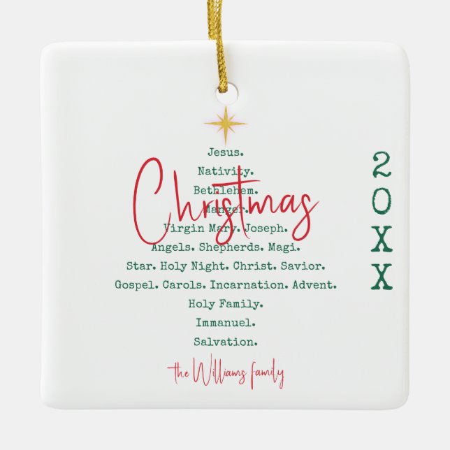 Nativity Christmas Christian Faith Jesus Religious Ceramic Ornament (Front)