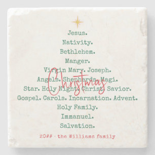 Nativity Christmas Christian Faith Jesus Religious Stone Coaster
