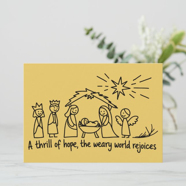 Nativity Christmas Christian Family Matching  Holiday Card (Standing Front)