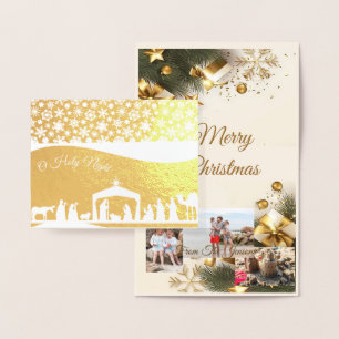 Nativity Christmas Custom photo foil  Card