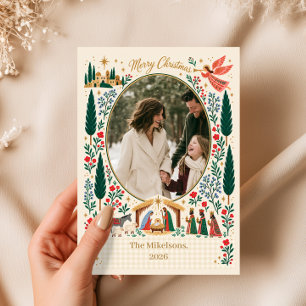 Nativity Christmas Family Photo Holiday Card