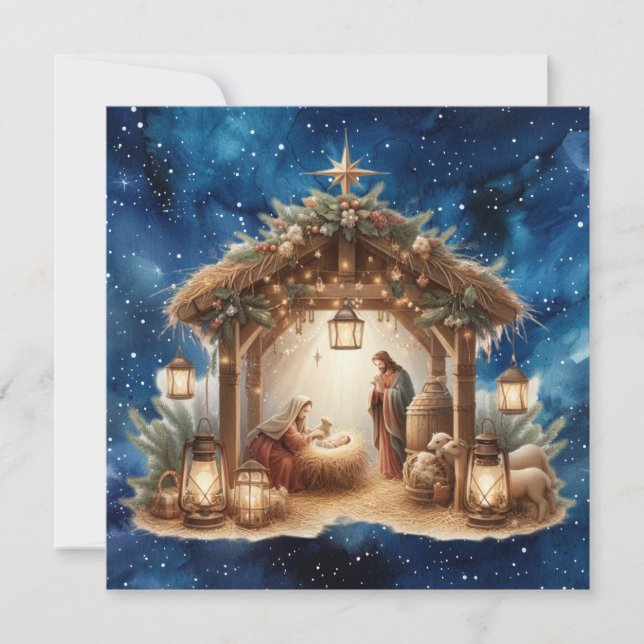 Nativity Christmas Greeting Card (Front)