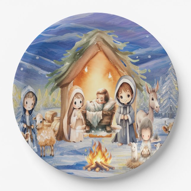 Nativity Christmas Plates (Front)