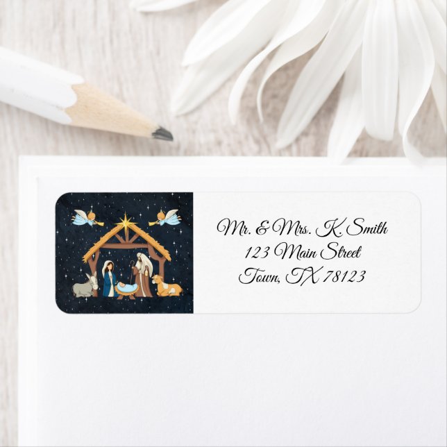 Nativity Christmas Return Address Label (Insitu)