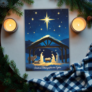 Nativity Christmas Star of Bethlehem Bible Verse Holiday Card