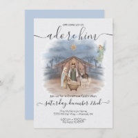 Nativity Christmas with baby Jesus, Mary & Joseph 