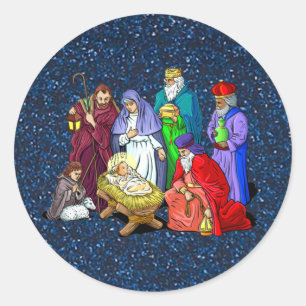 nativity classic round sticker