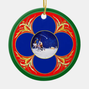 Nativity & Don Quixote fantasy - by Cervantes Ceramic Tree Decoration