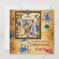 NATIVITY FLORAL CHRISTMAS PARCHMENT WITH BLUE GEM