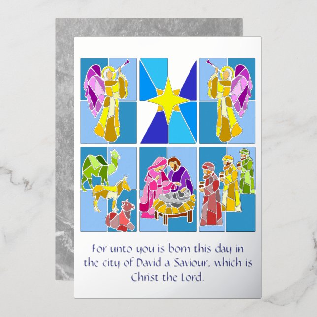 Nativity Foil Holiday Card (Front/Back)