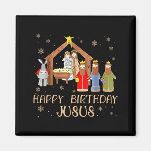 Nativity Happy Birthday Jesus Christmas Nativity C Magnet