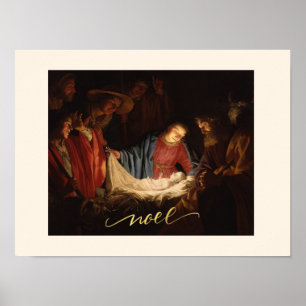 Nativity His Name Is Jesus Noel Ready To Frame Poster