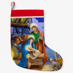 Nativity holiday stocking