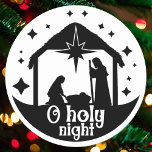 Nativity in Black and White Classic Round Sticker<br><div class="desc">Nativity in Black and White Classic Round Sticker</div>