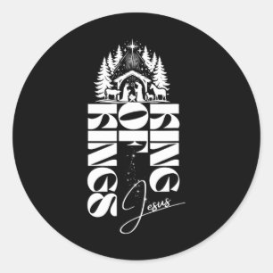 Nativity Jesus King Of Kings Christmas Classic Round Sticker