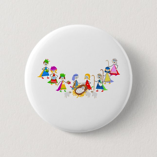 Nativity Kids 6 Cm Round Badge (Front)