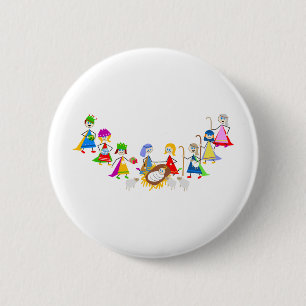 Nativity Kids 6 Cm Round Badge