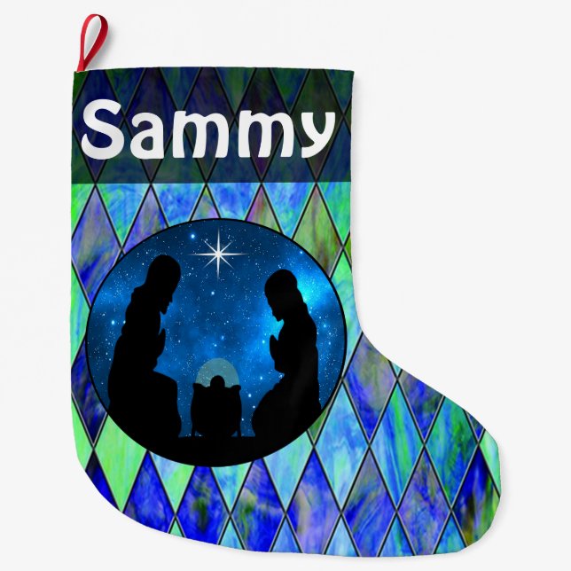 Nativity Large Christmas Stocking (Front)