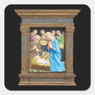 NATIVITY Luca Della Robbia Square Sticker